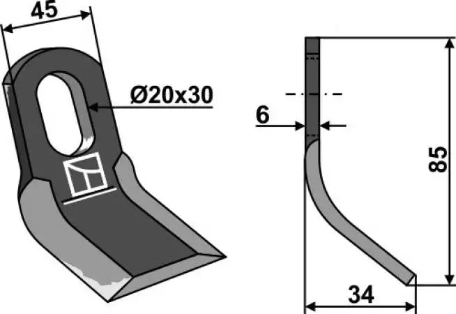 Y-Messer 85x45mm